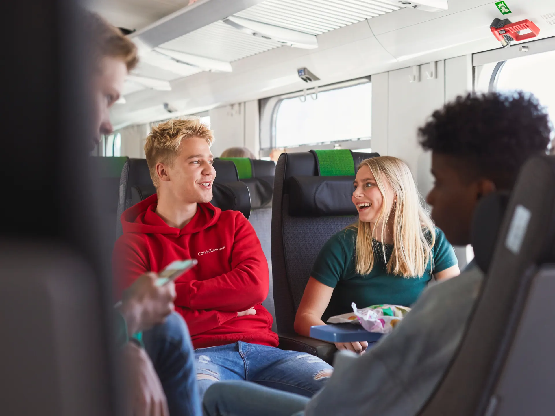 Train travel is comfortable and relaxing.