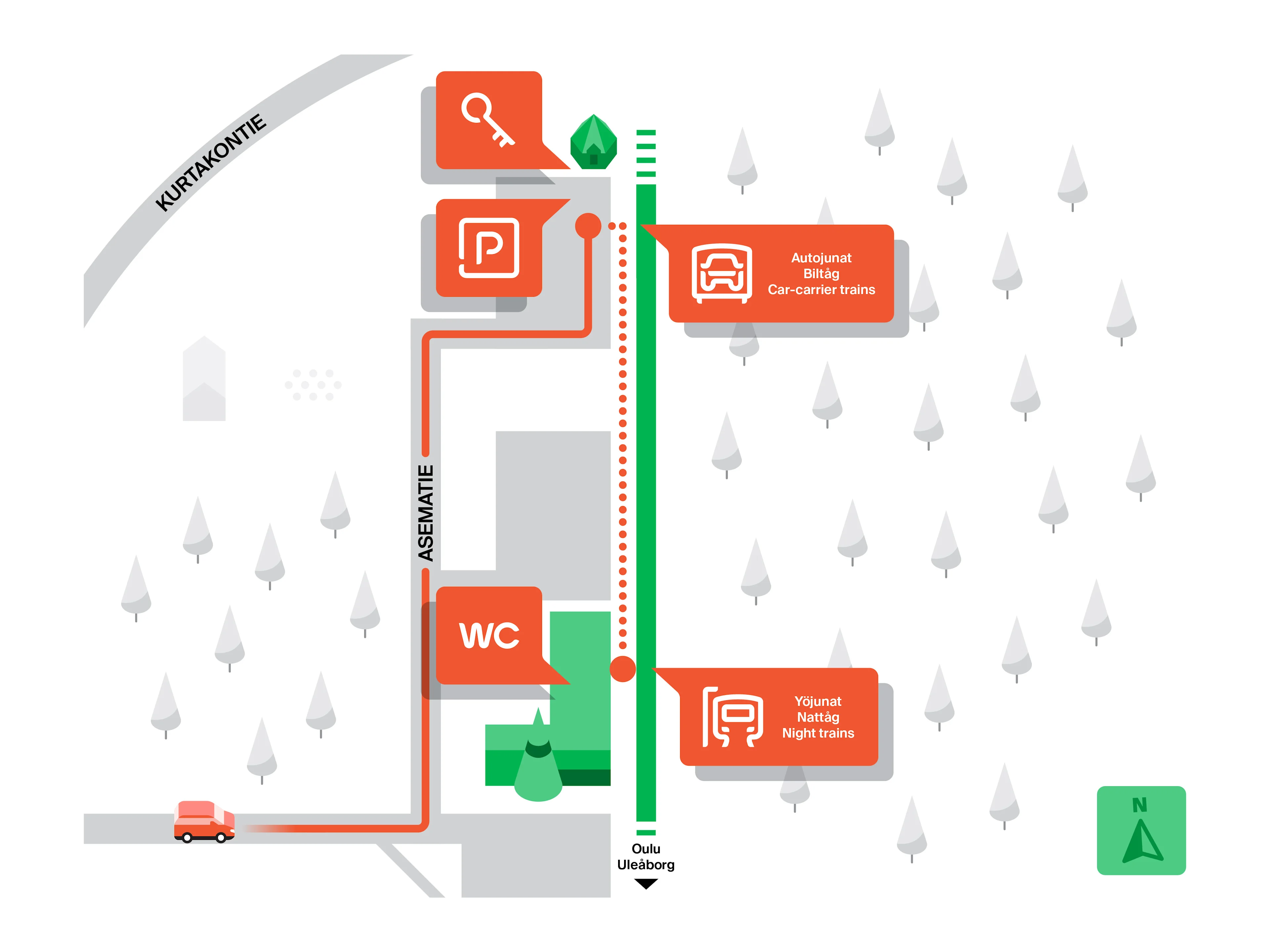 Kolarin rautatieaseman kartta