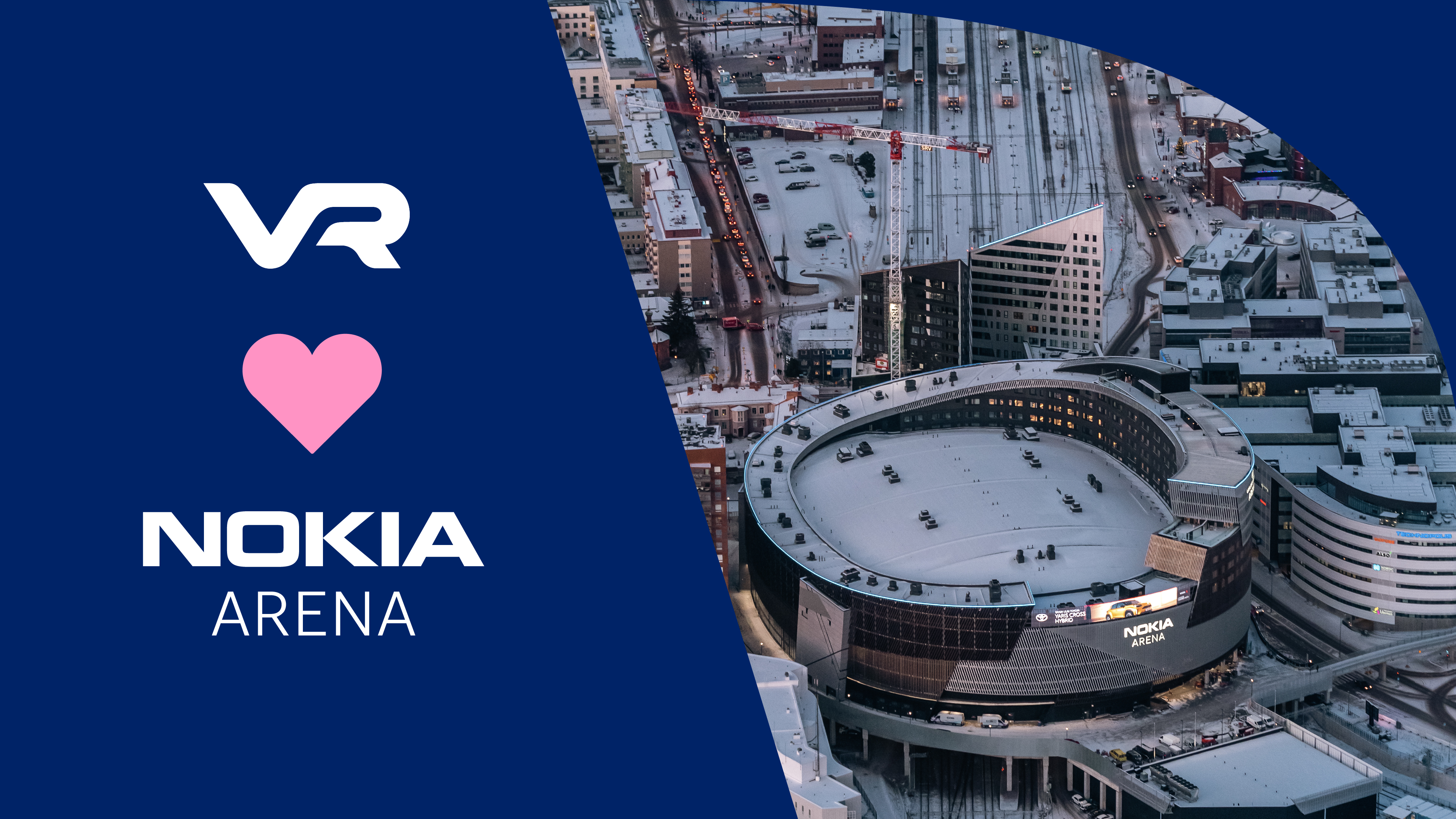 Nokia Arena sijaitsee Tampereen keskustassa, joten sinne on helppo saapua junalla.