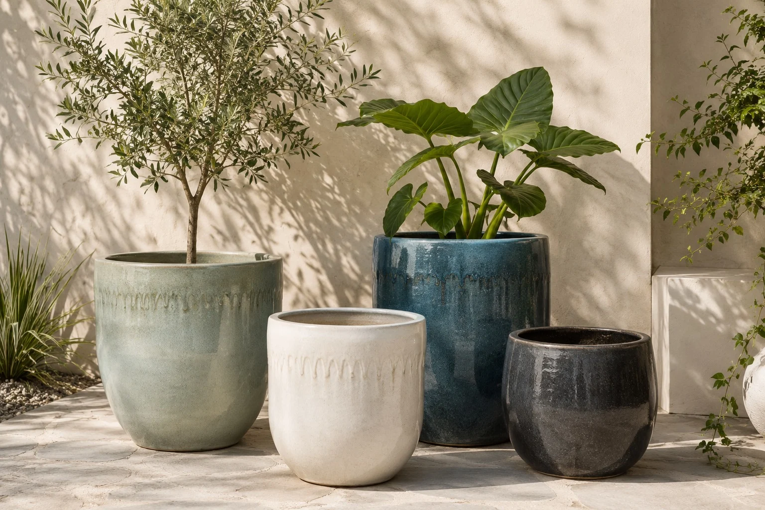 Artisans crafting Gaia pottery in the studio