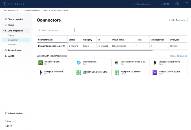 confluent-cloud-networking-add-connectors-page