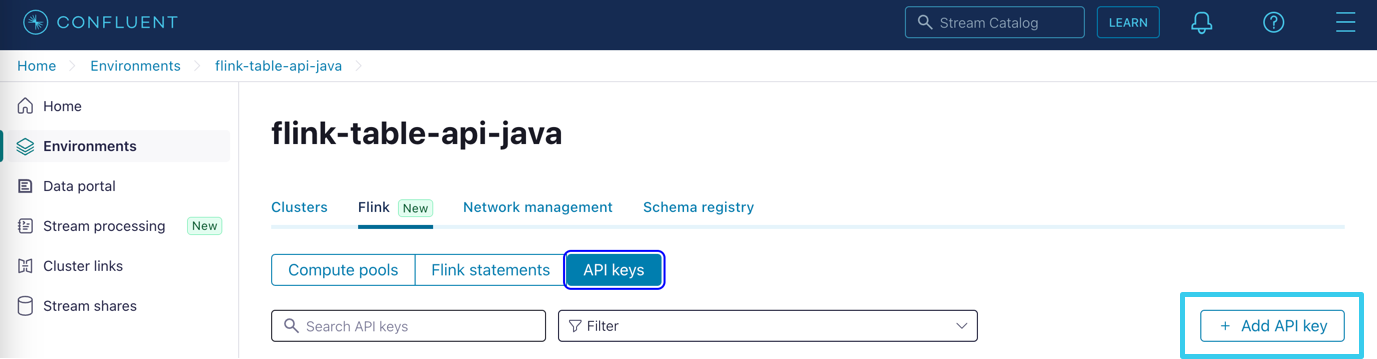 Add a Flink API Key