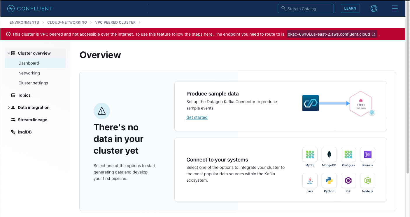 confluent-cloud-networking-vpc-peered-cluster-dashboard