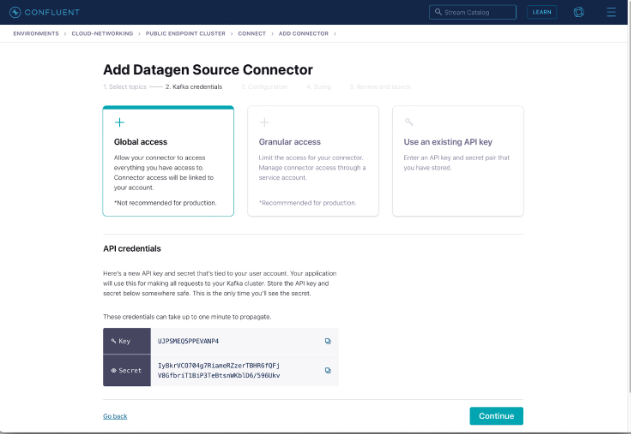 confluent-cloud-networking-add-datagen-source-connector-global-access