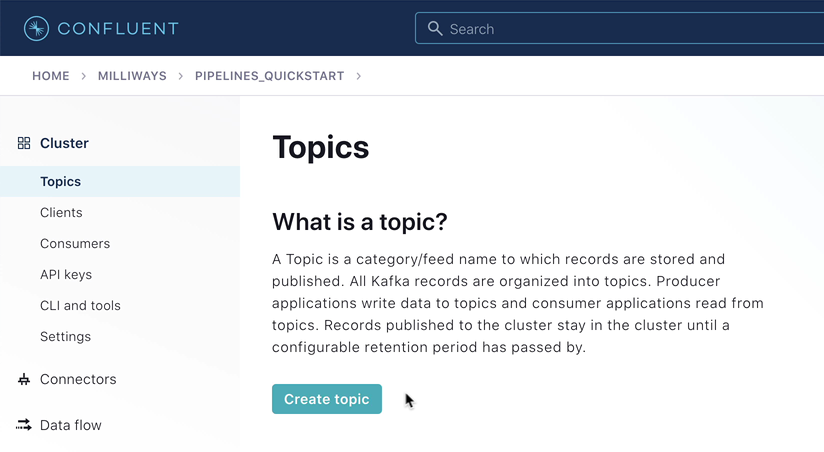 Create topic available