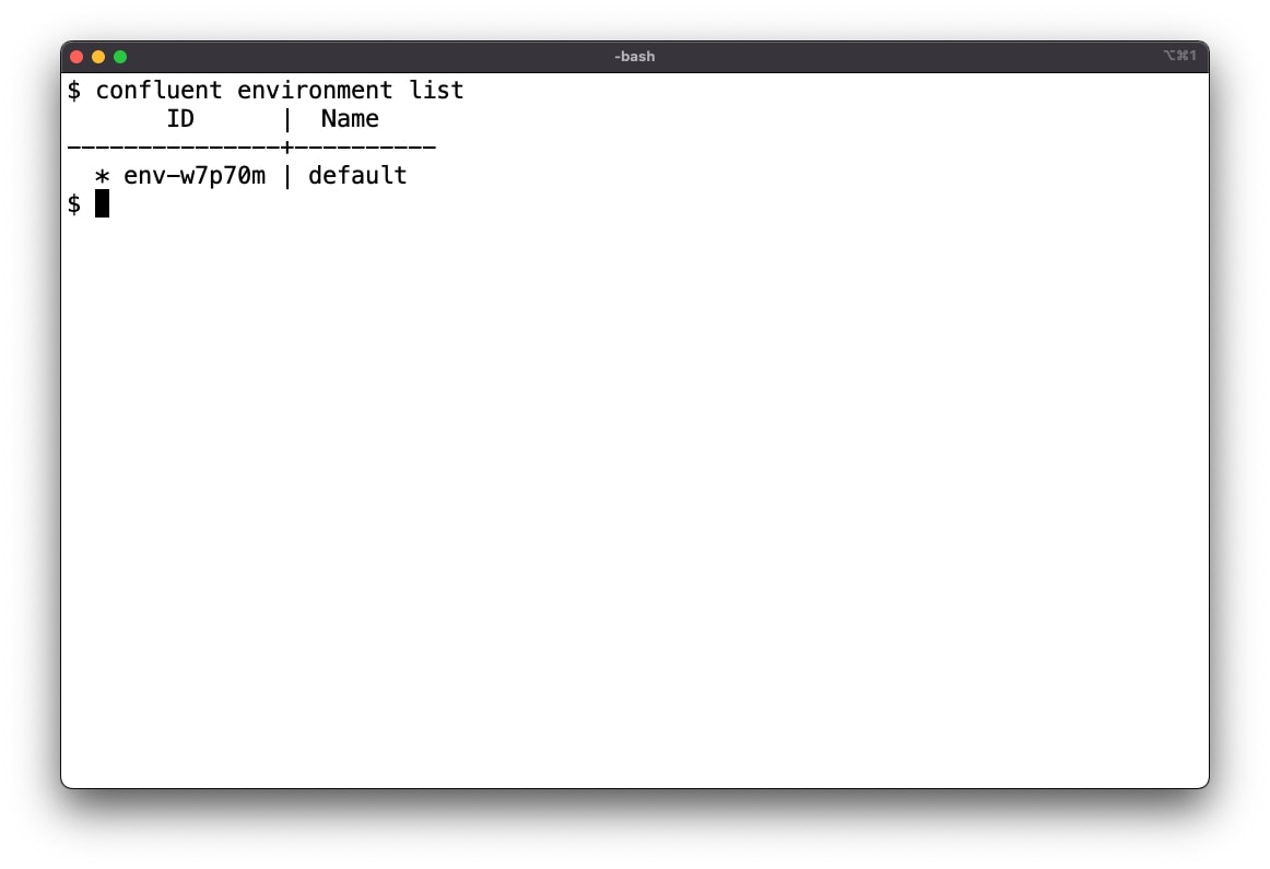 confluent-environment-list