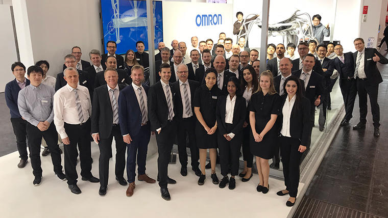 ドイツの展示会オムロンブースにて