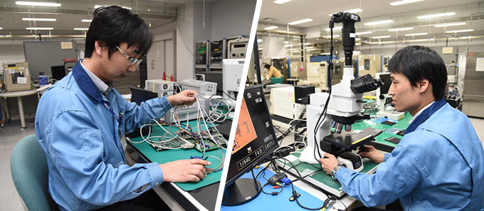 設計検討を繰り返す開発メンバーの籠島、井上