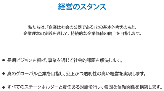 経営のスタンス内容