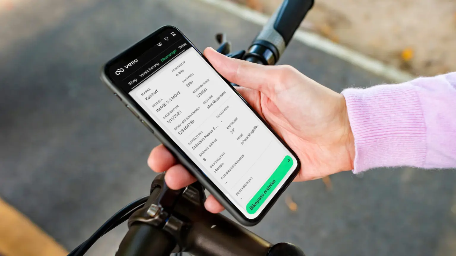 With the velio bike pass you always stay on top of things and have all the useful details of your favorite bike at hand at all times.