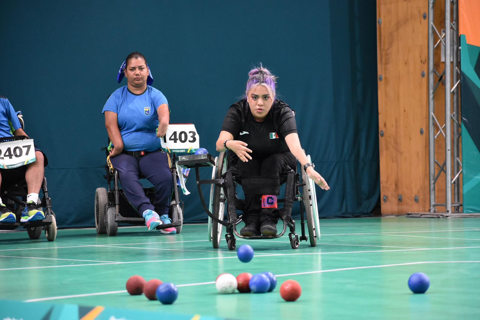 Karla Manuel durante una competencia de Boccia en Santiago 2023