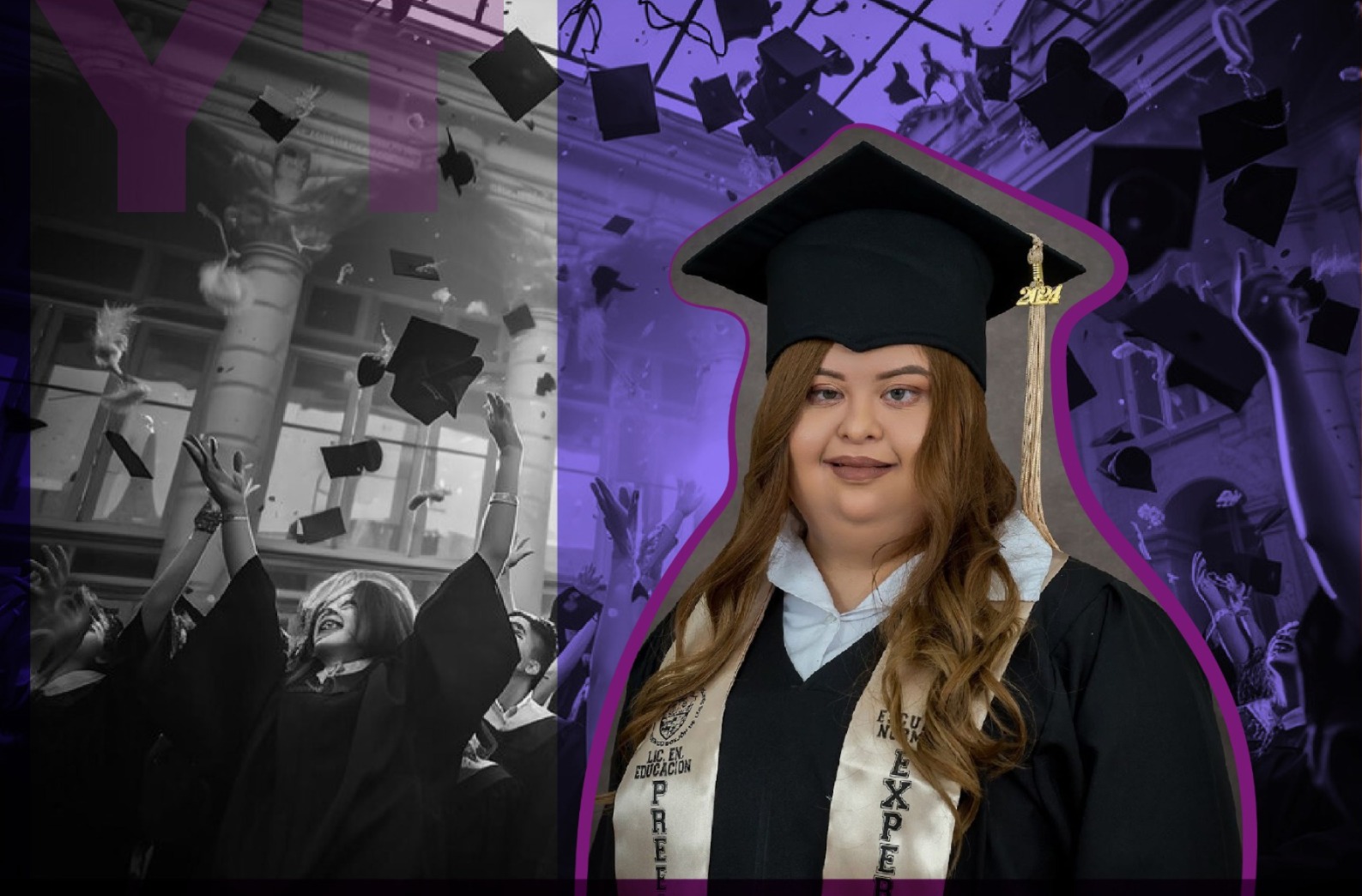 Fotografía de Brely de la Cruz recién graduada.