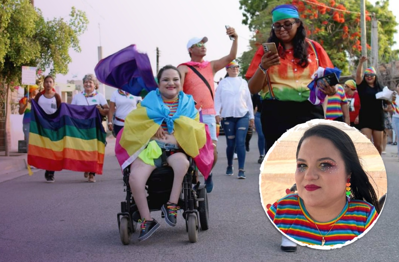 Mily Castro en una marcha LGBT.