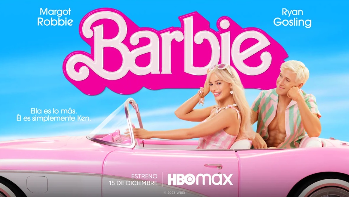 Promocional de "Barbie", dirigida por Greta Gerwig y protagonizada por Margot Robbie y Ryan Gosling, porque estará disponible en HBO Max