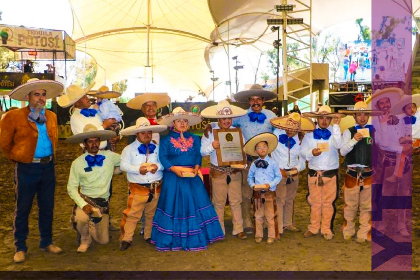 Integrantes del equipo de charrería “Charros 21”.