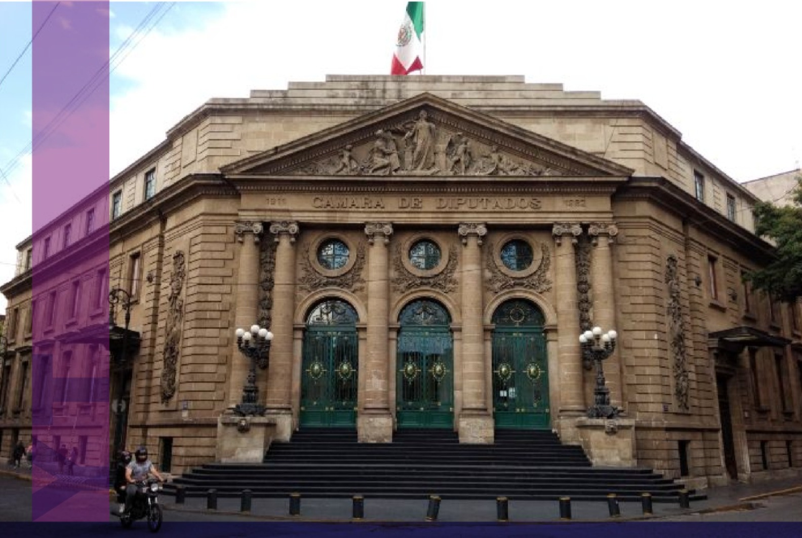 Fachada de la Cámara de Diputados vista desde fuera.