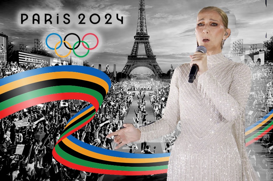 Céline Dion durante su presentación en París 2024.