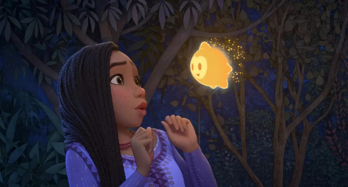 Fotograma de la película cortesía de Disney. Asha, con la voz de Ariana DeBose, en una escena de la película animada “Wish”. 