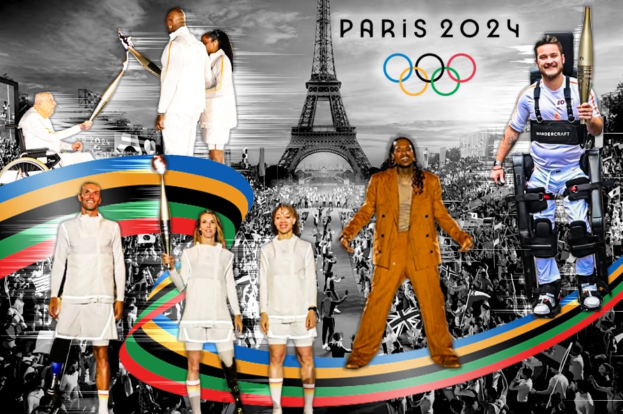 Collage de atletas y artistas con discapacidad presentes en París 2024.