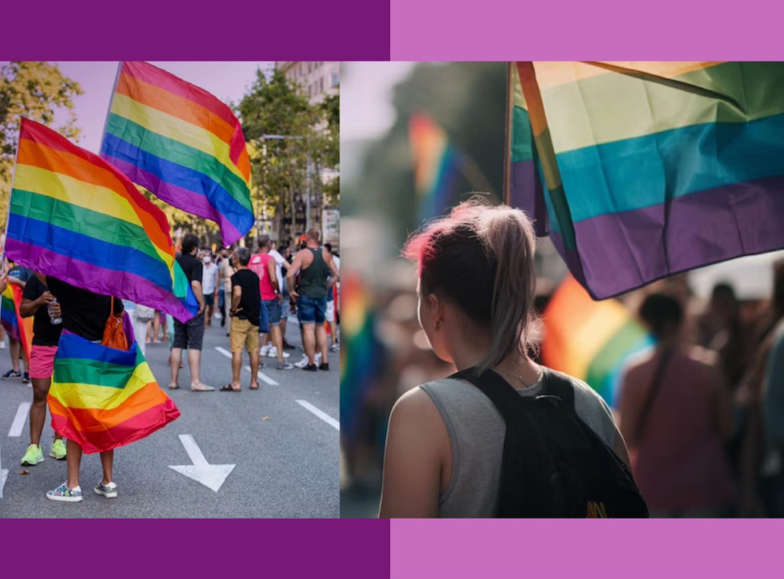 Conjunto de personas en una marcha LGBT.