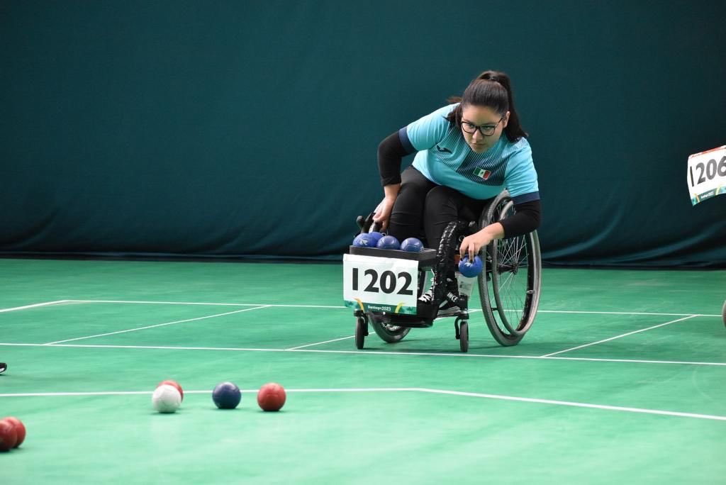 Karina Martínez durante un encuentro de Boccia en Santiago 2023