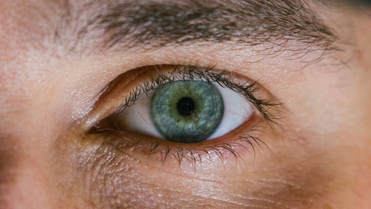 Close up de un ojo humano.