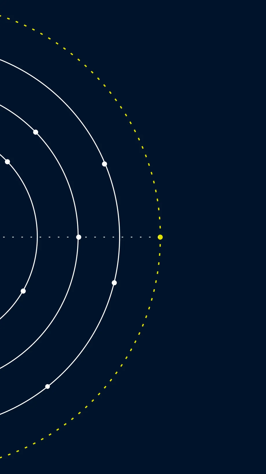 An illustration of concentric curved lines