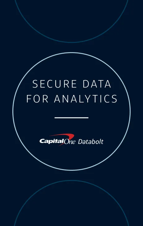 Image reads "Secure data for analytics" with the Capital One Databolt logo