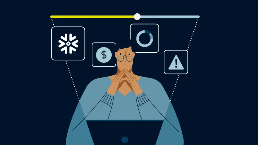 Person sitting at computer with Snowflake icon