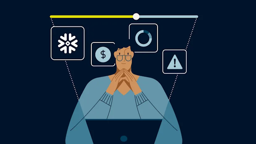 Person sitting at computer with Snowflake icon