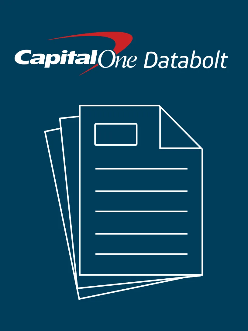 Capital One Databolt logo with lined paper graphic