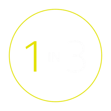 Icon that says "1 in 3"