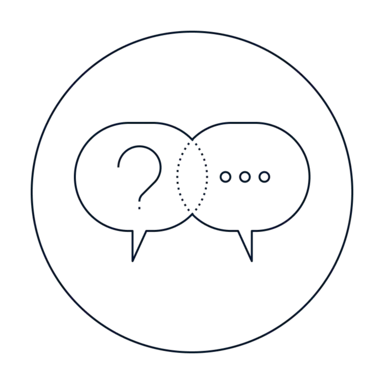 Icon of 2 speech bubbles