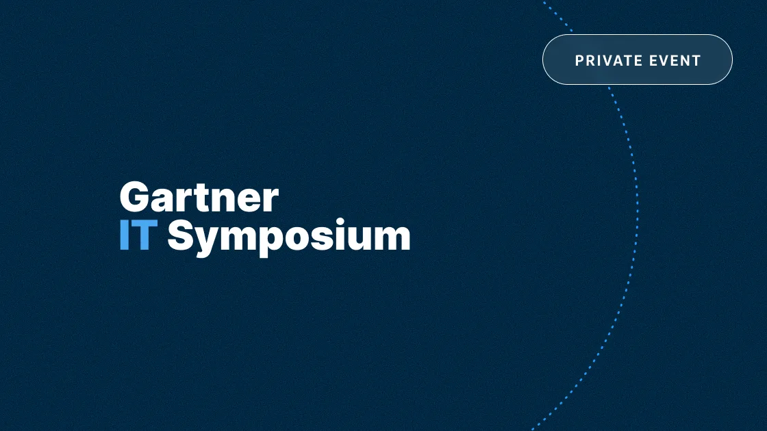 Gartner IT Symposium logo with a "private event" callout