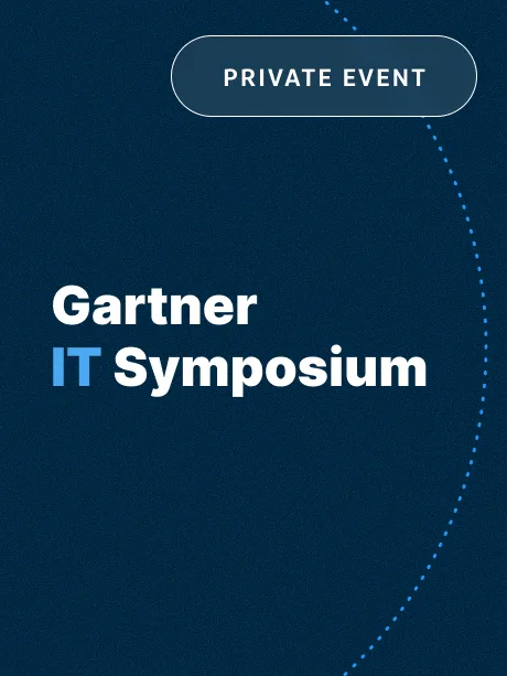 Gartner IT Symposium logo with a "private event" callout