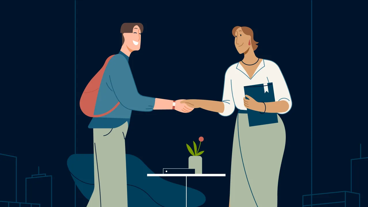 Two people shaking hands
