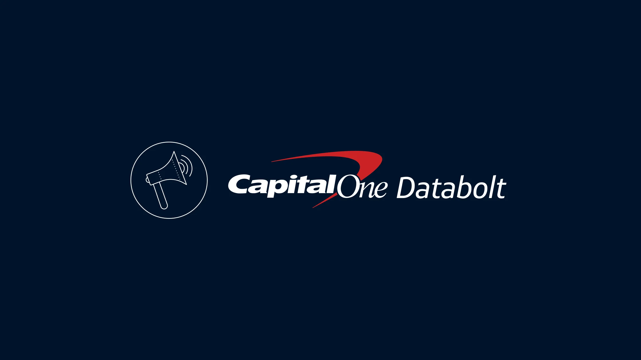 Capital One Databolt logo next to a megaphone icon