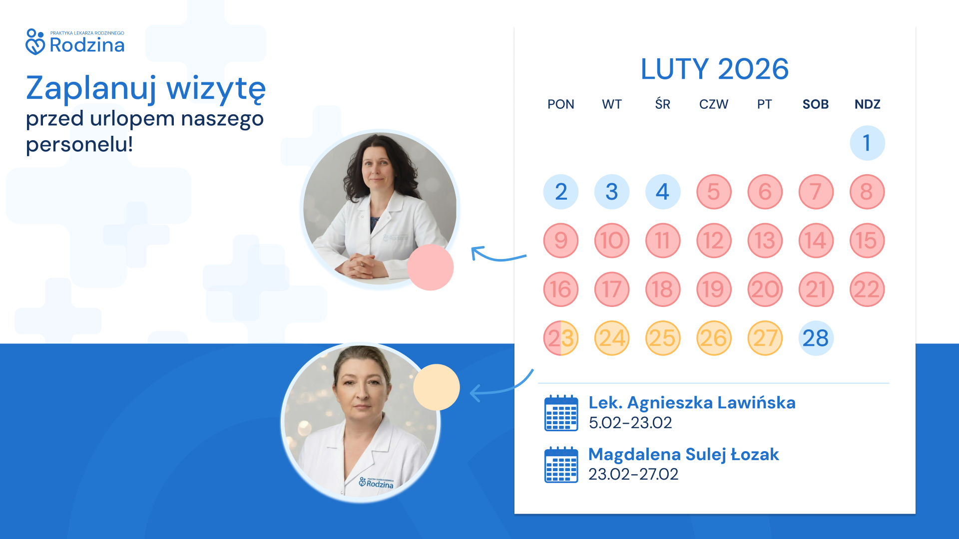 Zaplanuj wizytę przed urlopem naszego personelu!