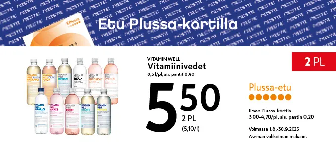 Plussa-etu Witaminwell vitamiinivedet