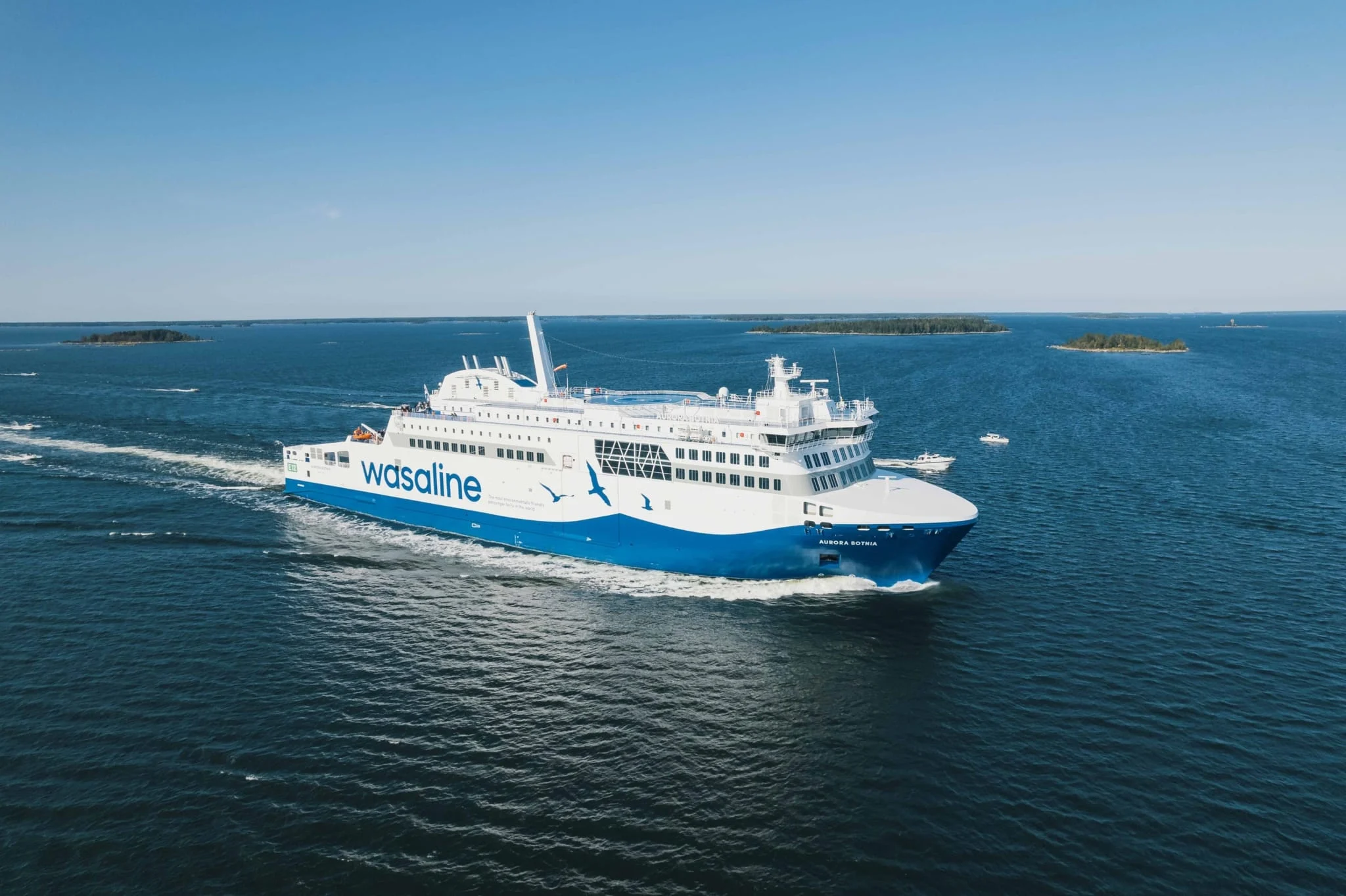 Wasaline ship on the sea