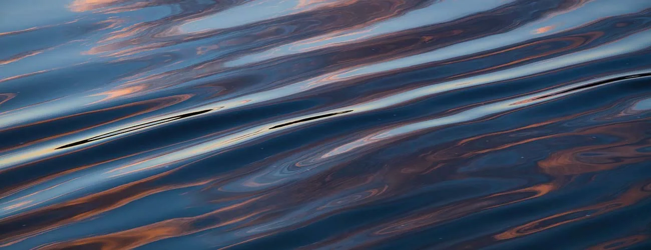 Closeup of waves on the water