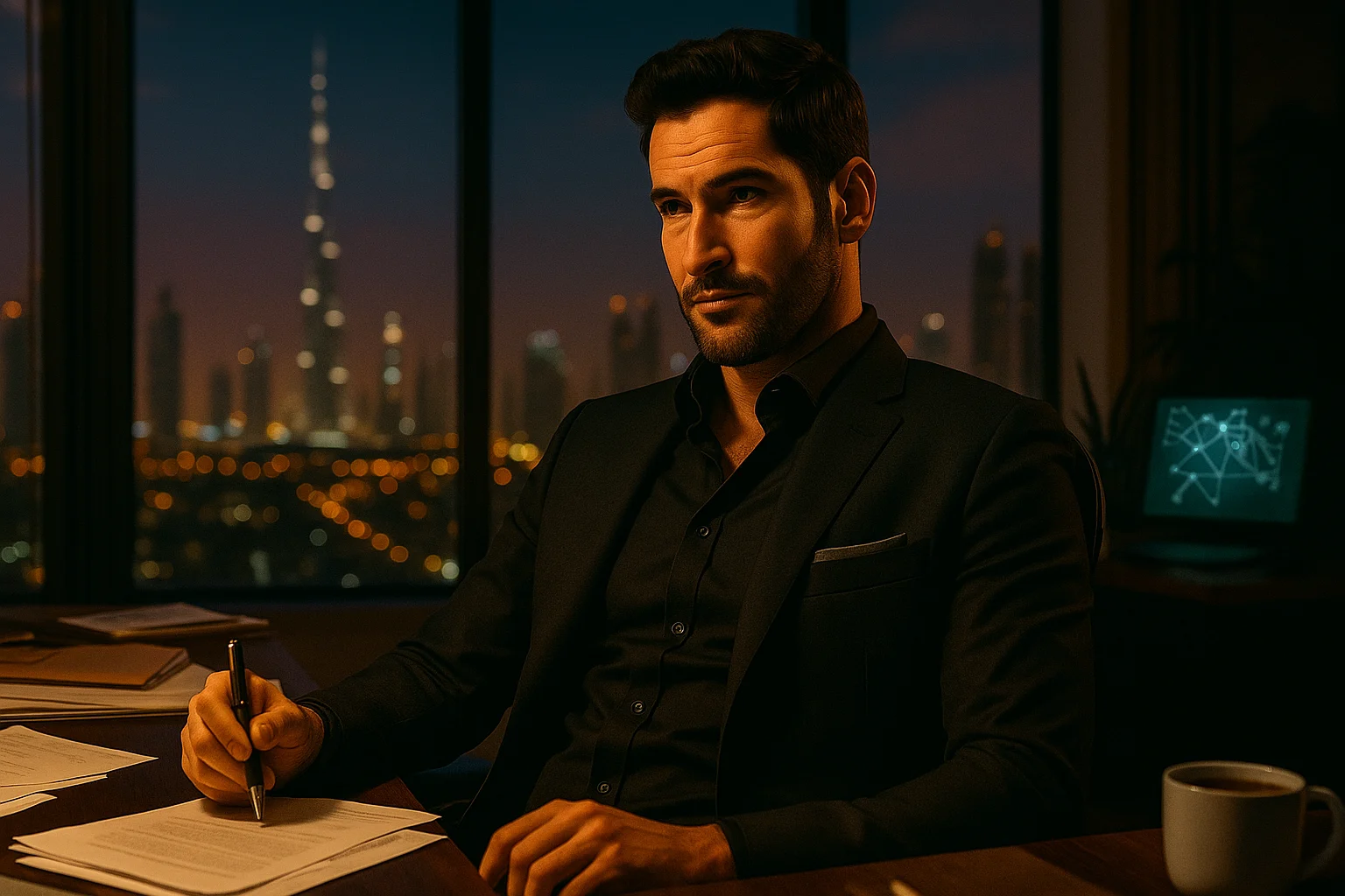 Xender Pedge in its office during the night