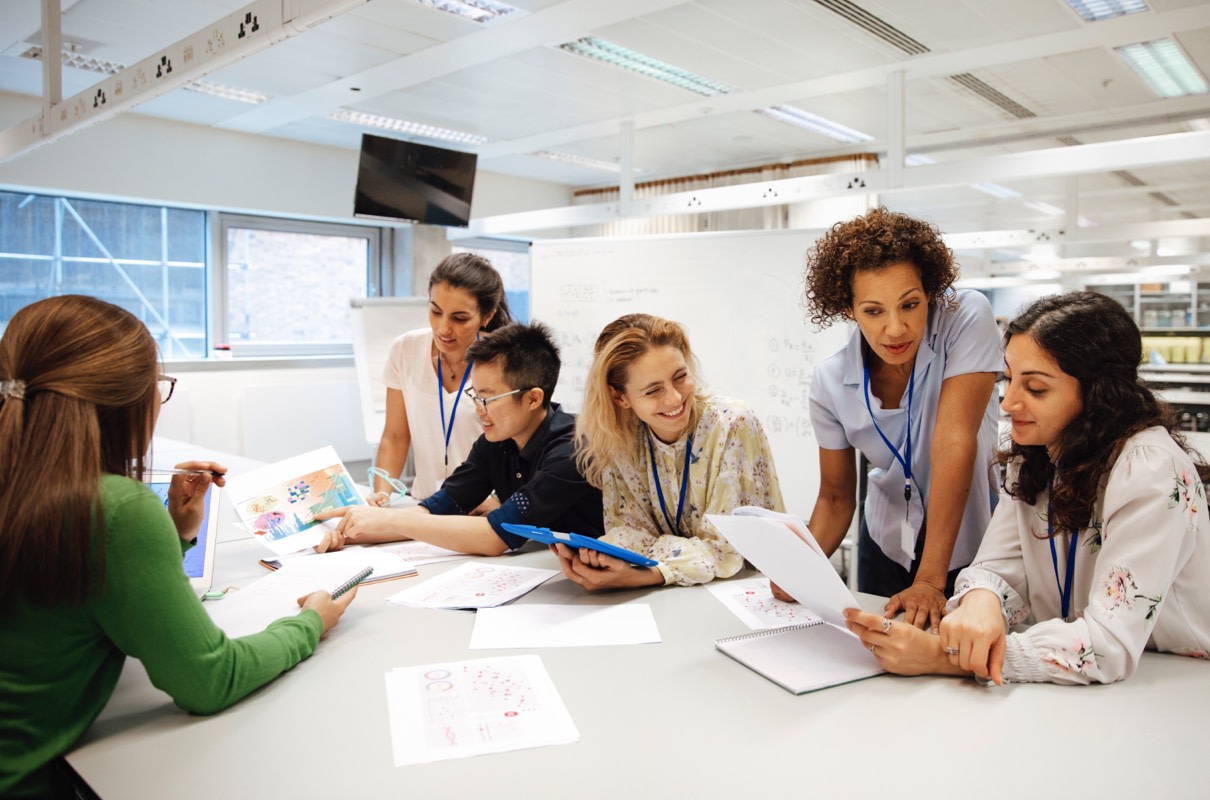 Teachers working together at a table