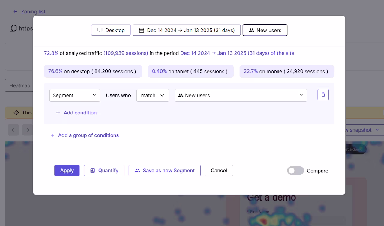 [Visual] Contentsquare Heatmaps segmentation