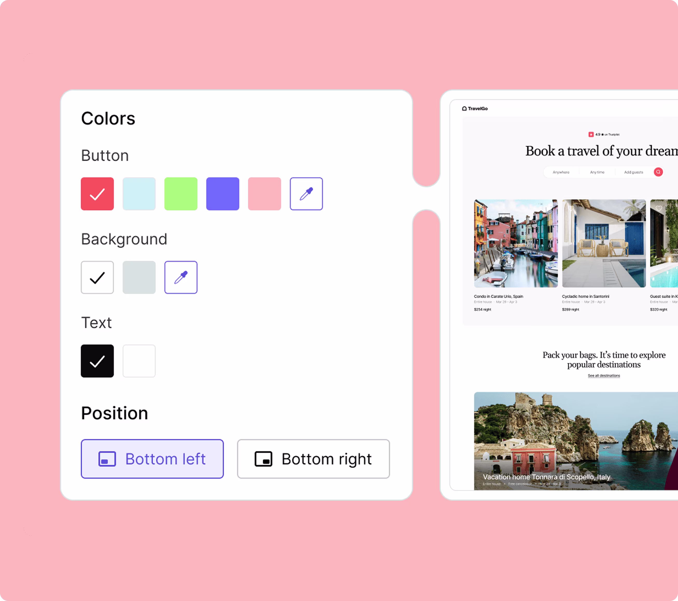 Surveys - Customization - Pink background
