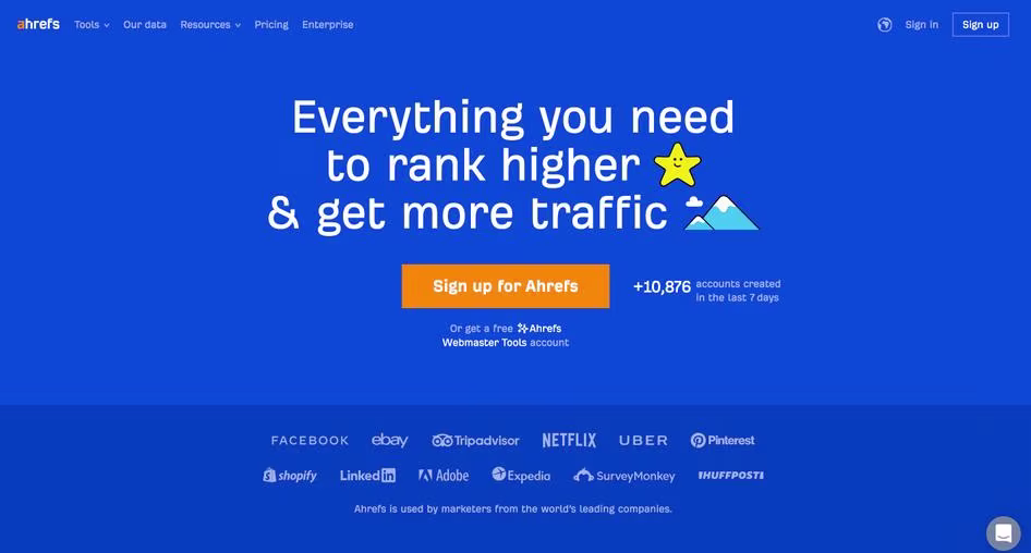 [Visual] Ahrefs homepage value proposition