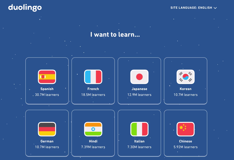 [visual] Duolingo lets users engage with their product before signup to reduce their time to value