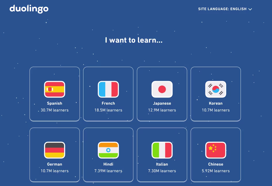 [visual] Duolingo lets users engage with their product before signup to reduce their time to value