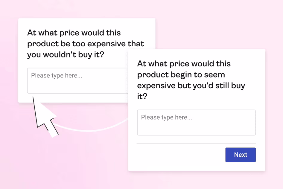 Van Westendorp price sensitivity survey template image