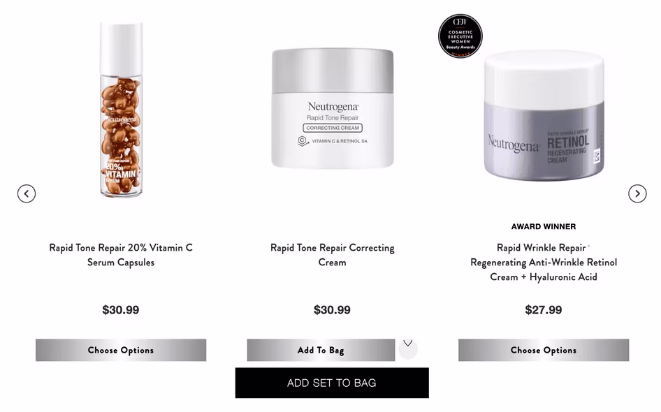 [visual] Neutrogena uses behavioral marketing to recommend products its customers might like 